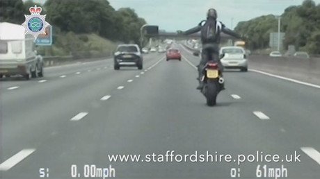 Biker jailed for wheelies and taking selfies at 117mph on major motorway (VIDEO)