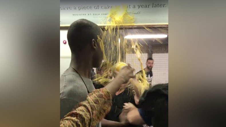 ‘I talk sh*t because I can’: Man hit with soup for explosive racist rant on New York subway (VIDEO)