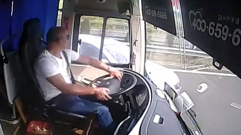 Dramatic Chinese bus crash caught on CCTV (VIDEO)