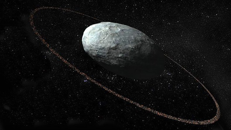 Astronomers spot ring around pebble-shaped dwarf planet