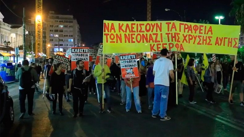 Anti-fascists protest new office of Greek far-right Golden Dawn (VIDEO)