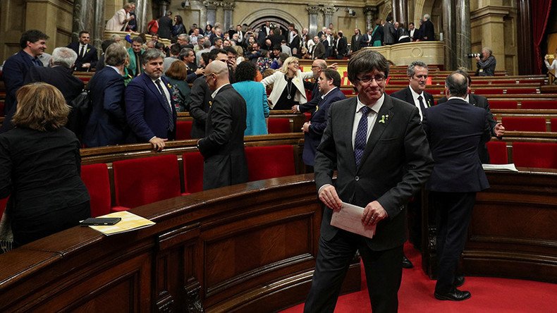 Puigdemont, Catalan ministers turn up in Brussels as Madrid sues them for rebellion