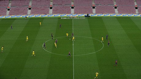 FC Barcelona plays in empty stadium as defiant Catalans go to polls despite crackdown