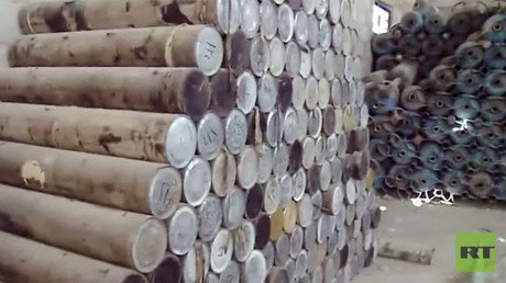 RT crew films stockpiles of ISIS arms abandoned inside liberated Al-Mayadeen (VIDEO)