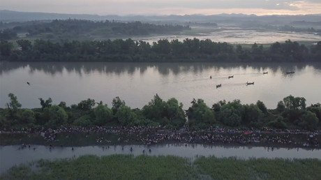 'The entire village was burnt down': Harrowing drone footage shows extent of Rohingya exodus (VIDEO)