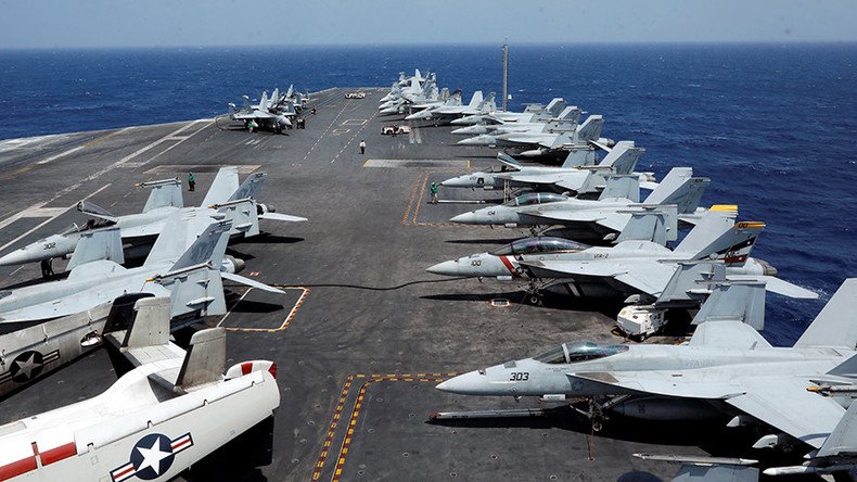 US sailor hit by plane on USS Carl Vinson flight deck