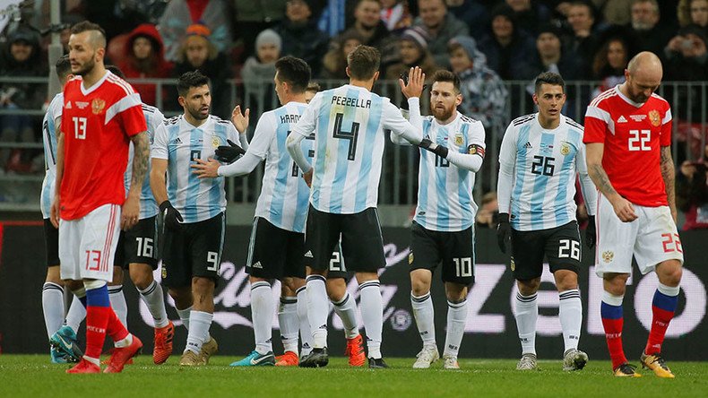 Late Aguero header sees Argentina roll over Russia at Luzhniki grand opening 