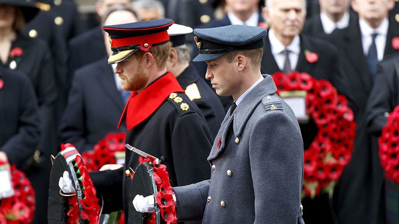 Prince Harry breaches military rules by sporting beard at Remembrance Sunday service (PHOTOS)