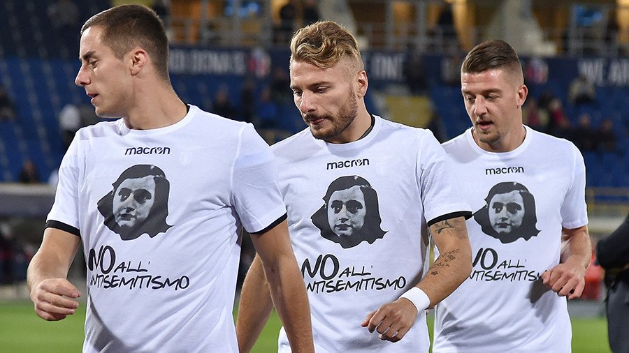 Lazio football club face disciplinary hearing over anti-Semitic Anne Frank stickers & slogans