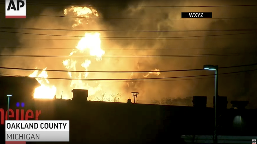 Massive gas fire prompts evacuations in suburban Detroit