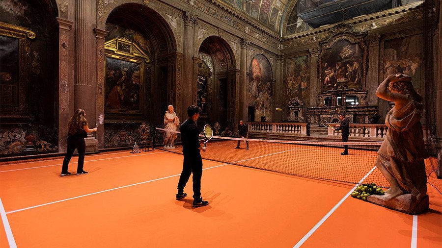 ‘Everyone should do this’? Visitors play tennis in 16c Italian church as part of art project (VIDEO)