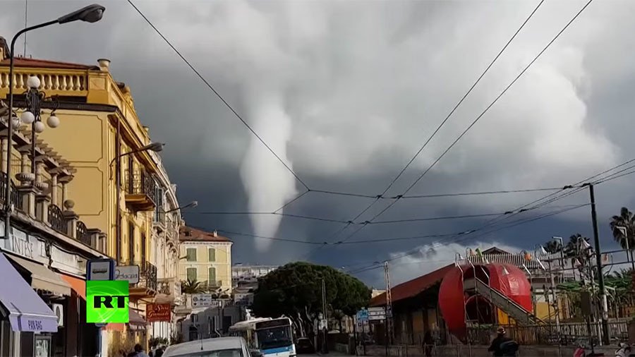Dramatic moment twister rips through Italian Riviera caught on camera (VIDEOS)
