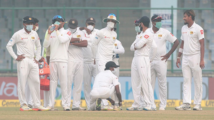 India and Sri Lanka cricketers battle on in Delhi despite hazardous thick smog