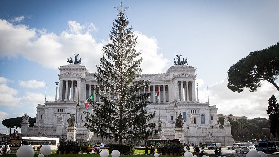 Rome’s €48,000 ‘toilet brush’ Christmas tree ridiculed on social media