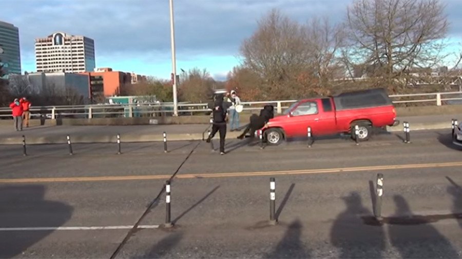 Pro-communist anticlerical protester hit by truck while opposing Christian event in Portland (VIDEO)