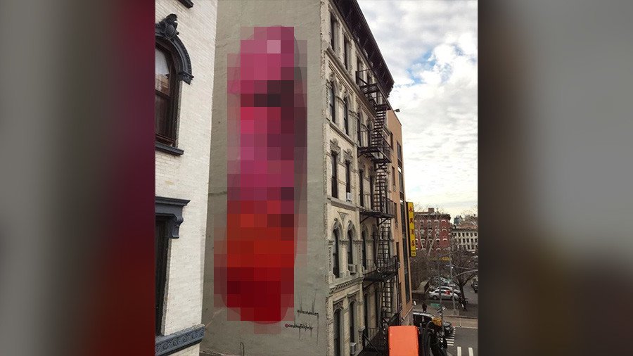 4-story-tall phallus painted on NYC building for ‘healthy community’ (GRAPHIC ART)