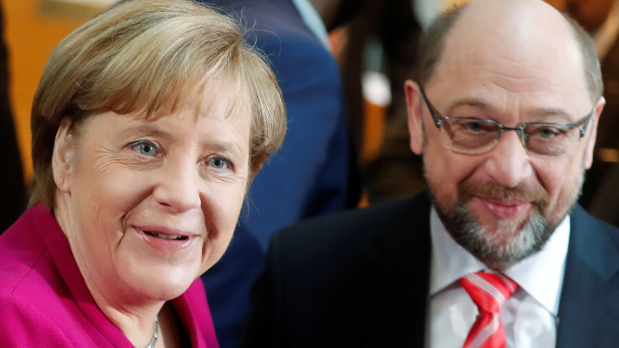 Merkel starts grand coalition talks as poll show 52% wants her off the ballot in 'new election'