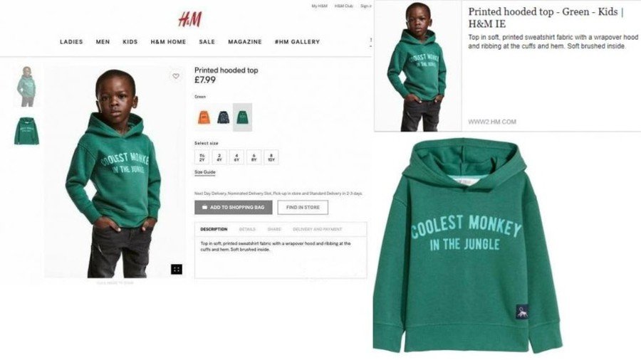 ‘Coolest monkey in the jungle’: H&M torched online for ‘racist’ ad — RT ...