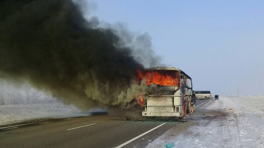 52 dead in bus fire in western Kazakhstan (VIDEO)