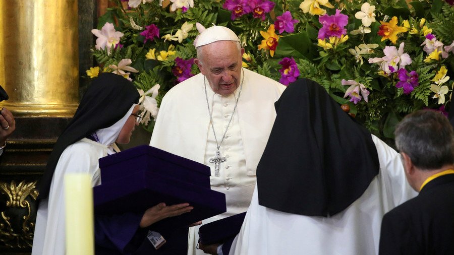 Pope Francis jokingly calls gossiping nuns ‘terrorists’