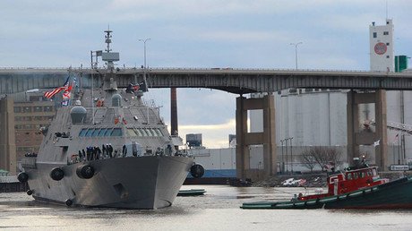 Waiting for spring? New US warship trapped in icy Montreal waterway