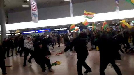 Kurds & Turks face off in violent brawl at Hannover Airport over Ankara’s op in Syria (VIDEO)