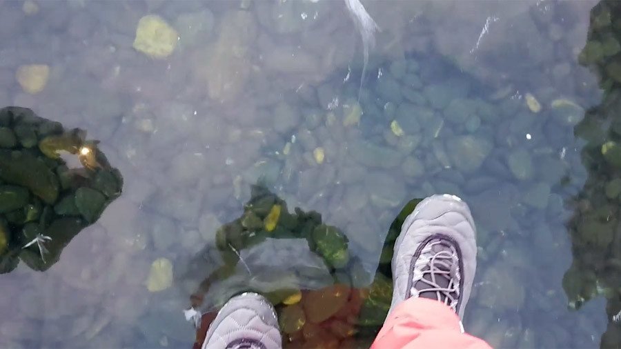 Walk on water: Video captures skaters ice-dancing on world’s largest lake