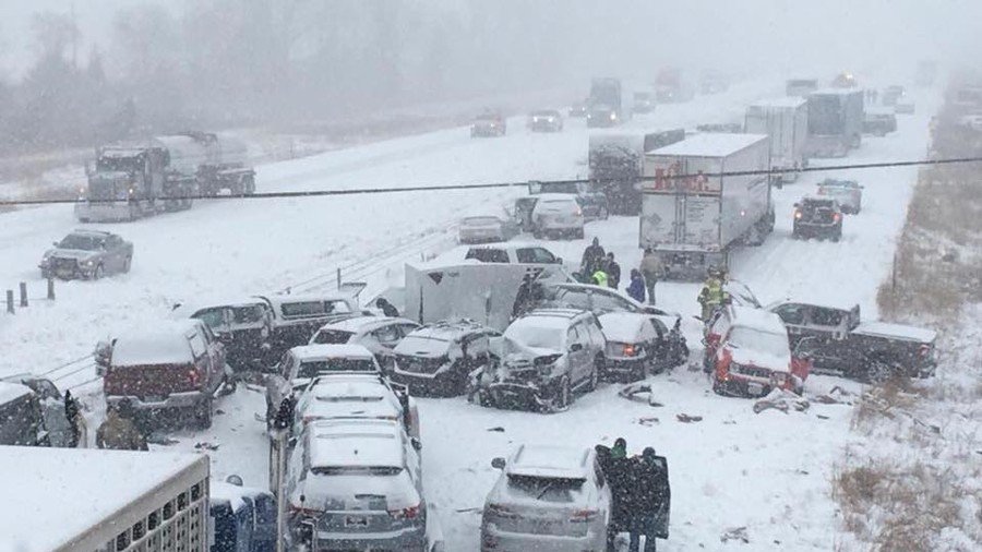 Deadly 70-car pile up caught on CCTV (VIDEO)