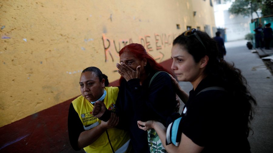  Cracks in walls, falling ceilings & evacuations amid 7.2-magnitude Mexico quake (PHOTOS, VIDEO)