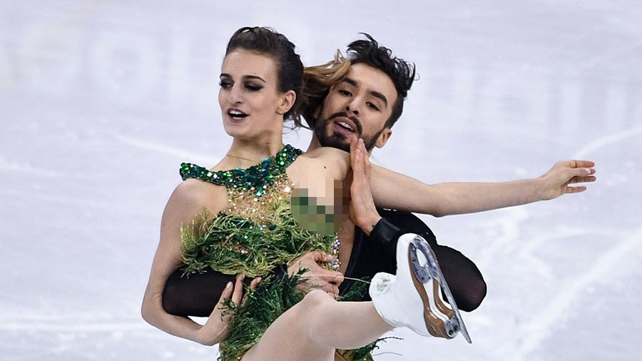 Flash dance: Costume malfunction leaves French Olympic figure skaters red-faced (PHOTOS)