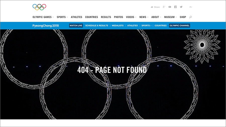 Sochi 2014 Olympic ring failure featured on IOC’s ‘404 error’ page