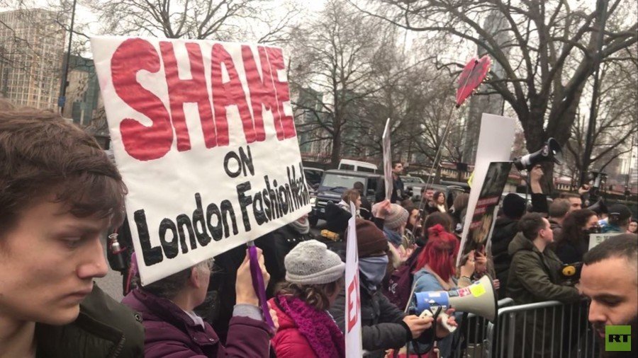 Anti-fur protesters cause mayhem at London Fashion Week show