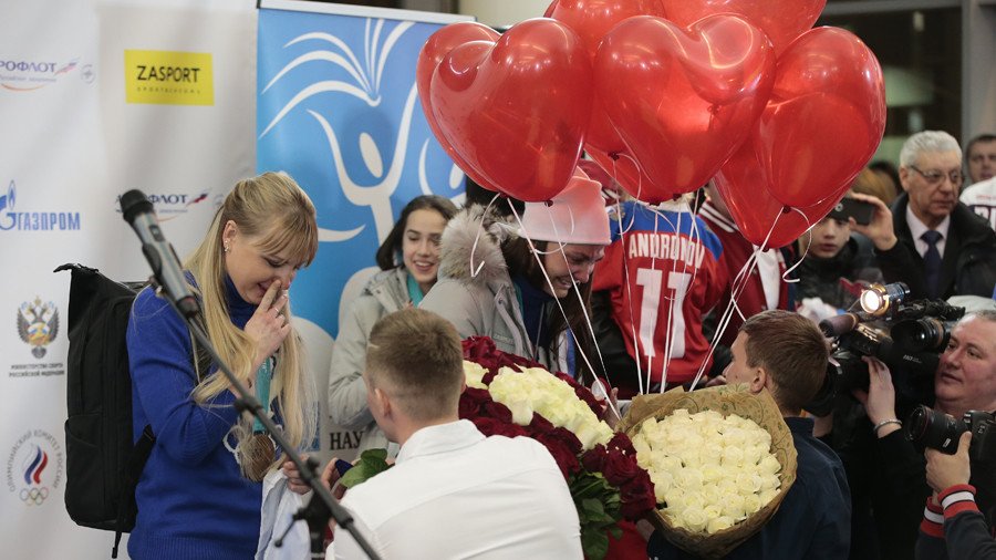 Olympic rings: Russian female skiers get airport marriage proposals upon return from PyeongChang