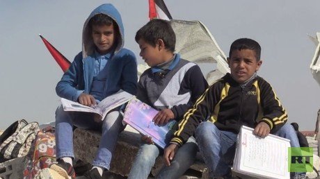Children protest after Israel demolishes only school in Palestinian community (VIDEO)