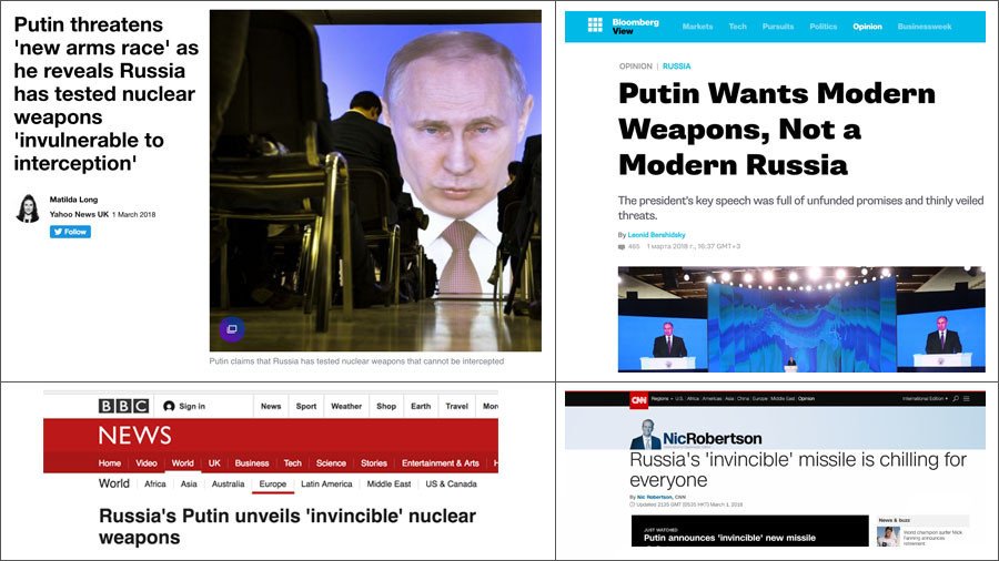 Western media accuses Putin of ‘starting new arms race’ after ‘terrifying’ nuclear missile ‘boasts’