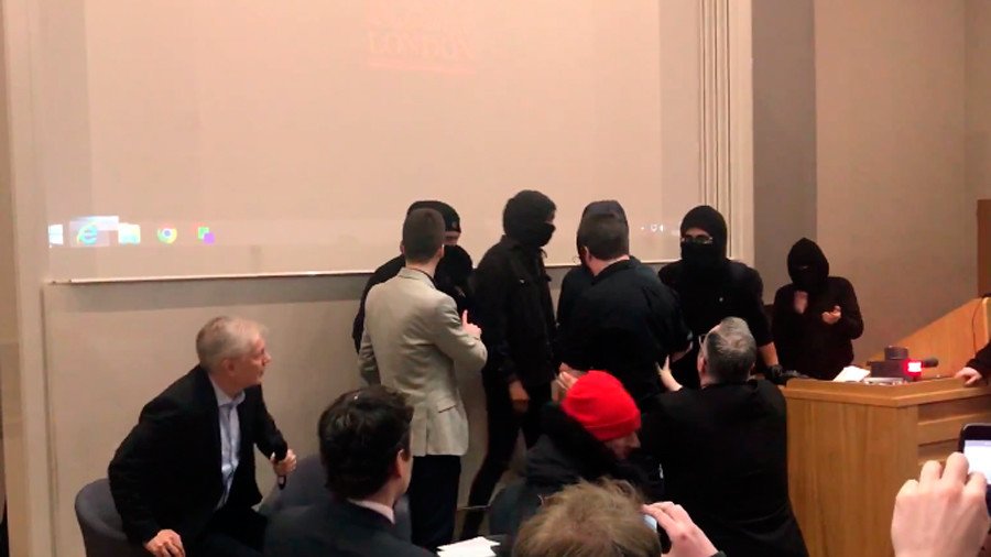 Antifa vs Alt-right: Masked protesters storm ‘Sargon of Akkad’ talk at King’s College London (VIDEO)