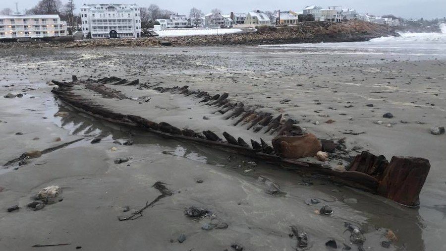 Powerful ‘bomb cyclone’ uncovers wreck of 18th century ship