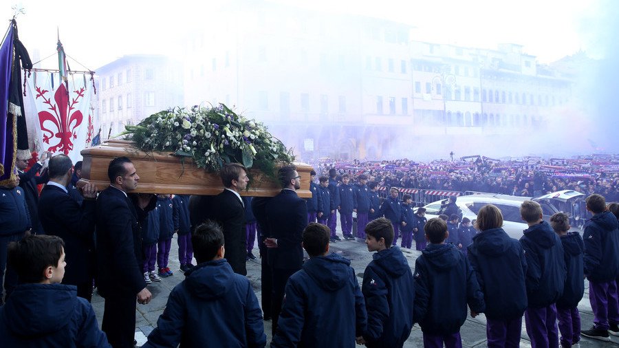 Florence turns purple as Italy mourns death of Azzurri star Davide Astori