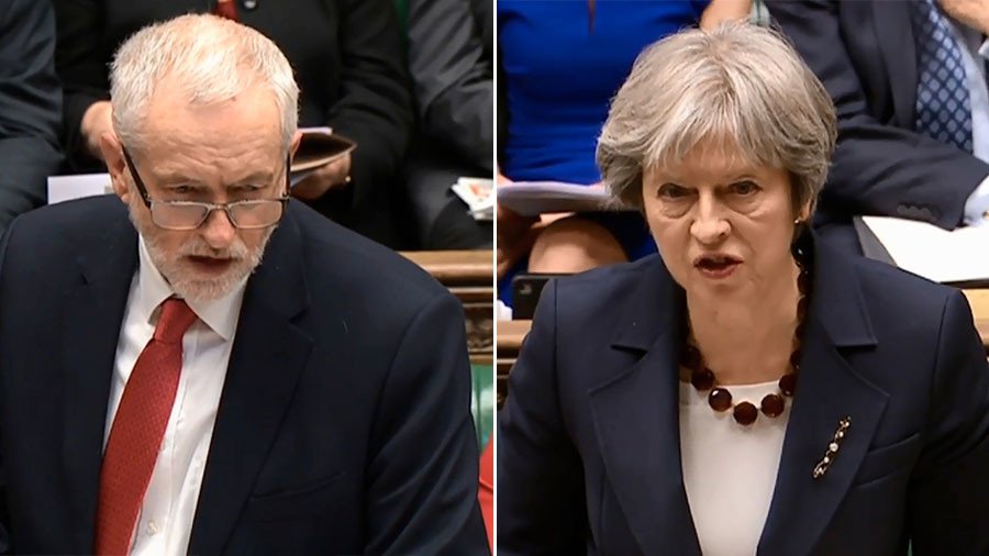 May dodges Corbyn's Skripal questions, slams Labour leader for not blaming Russia (VIDEOS)