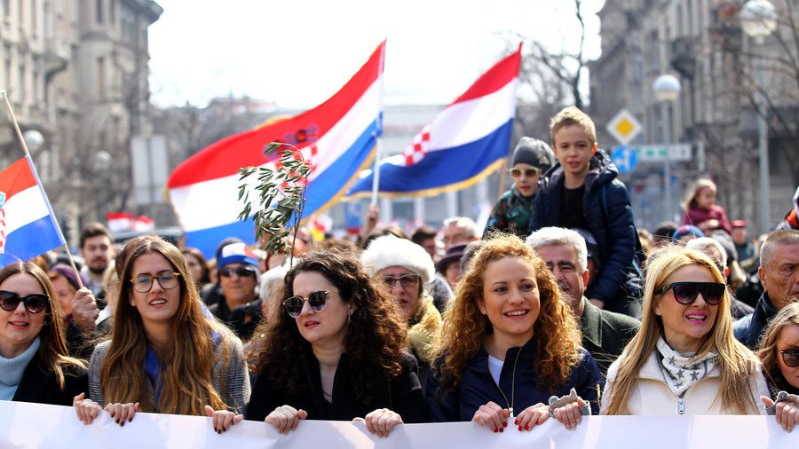 Croatian conservatives march against transgender rights in Zagreb