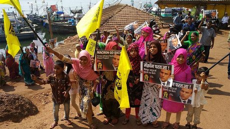 ‘Macron go back!’ Protesters rally against French-designed nuclear plant in India (VIDEO)