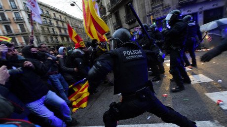Protests erupt after detention of Catalan independence activist charged with ‘terrorism’