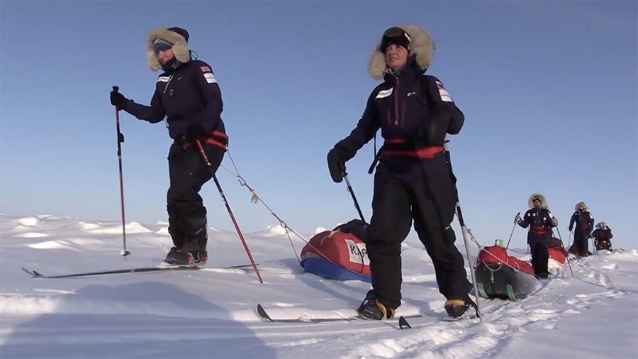 Top of the world: First ever all-woman Euro-Arabian ski team reaches North Pole