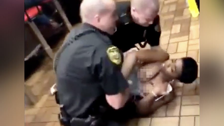Black woman left topless as Alabama police throw her to floor in Waffle House arrest (VIDEO)