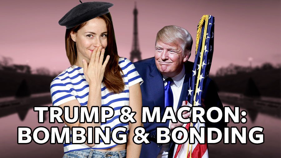 #ICYMI: Bonding and bombing – Trump and Macron kiss, hold hands and reminisce about Syria (VIDEO)