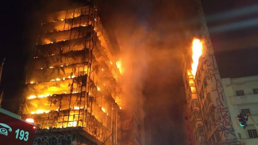 Brazil fire: 1 dead, dozens missing in Sao Paulo building collapse (PHOTOS, VIDEOS)