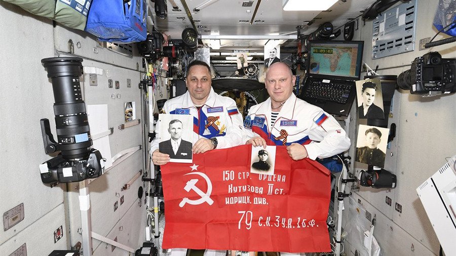 Immortal Regiment in space: Russian cosmonauts honor WWII heroes on Victory Day