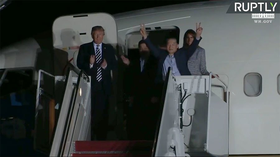 Americans released by North Korea land on US soil 