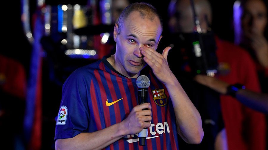 Barcelona legend Iniesta bids emotional late-night farewell to Camp Nou