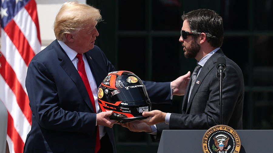 Donald Trump heaps praise on NASCAR for continuing to stand for national anthem